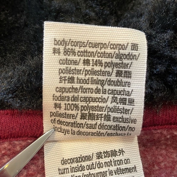 PINK Victoria’s Secret Women’s Large Burgundy Full Zip Fleece Lined Hoodie - Picture 7 of 9